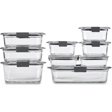 Food Storage Containers Set of 9 Leak-Proof Clear Assorted Sizes