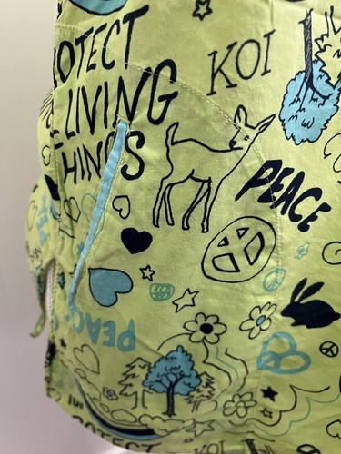 Koi by Kathy Peterson Gr. S grün Love our Planet Peace Krankenschwester Peeling Uniform Top - Bild 5 von 14