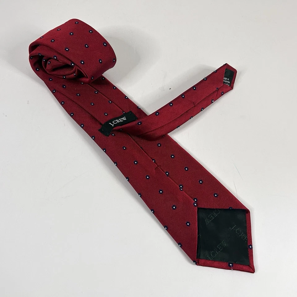 Corbata J Crew 100 % seda inglesa floral roja azul 3 x 58 ajustada preppy Foto 2 de 3