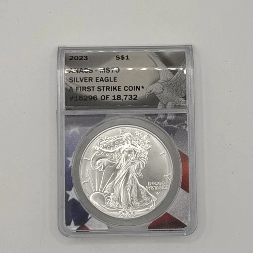 2023 American Silver Eagle ANACS MS70 #15,296 of 18,732 First Strike Coin US $1