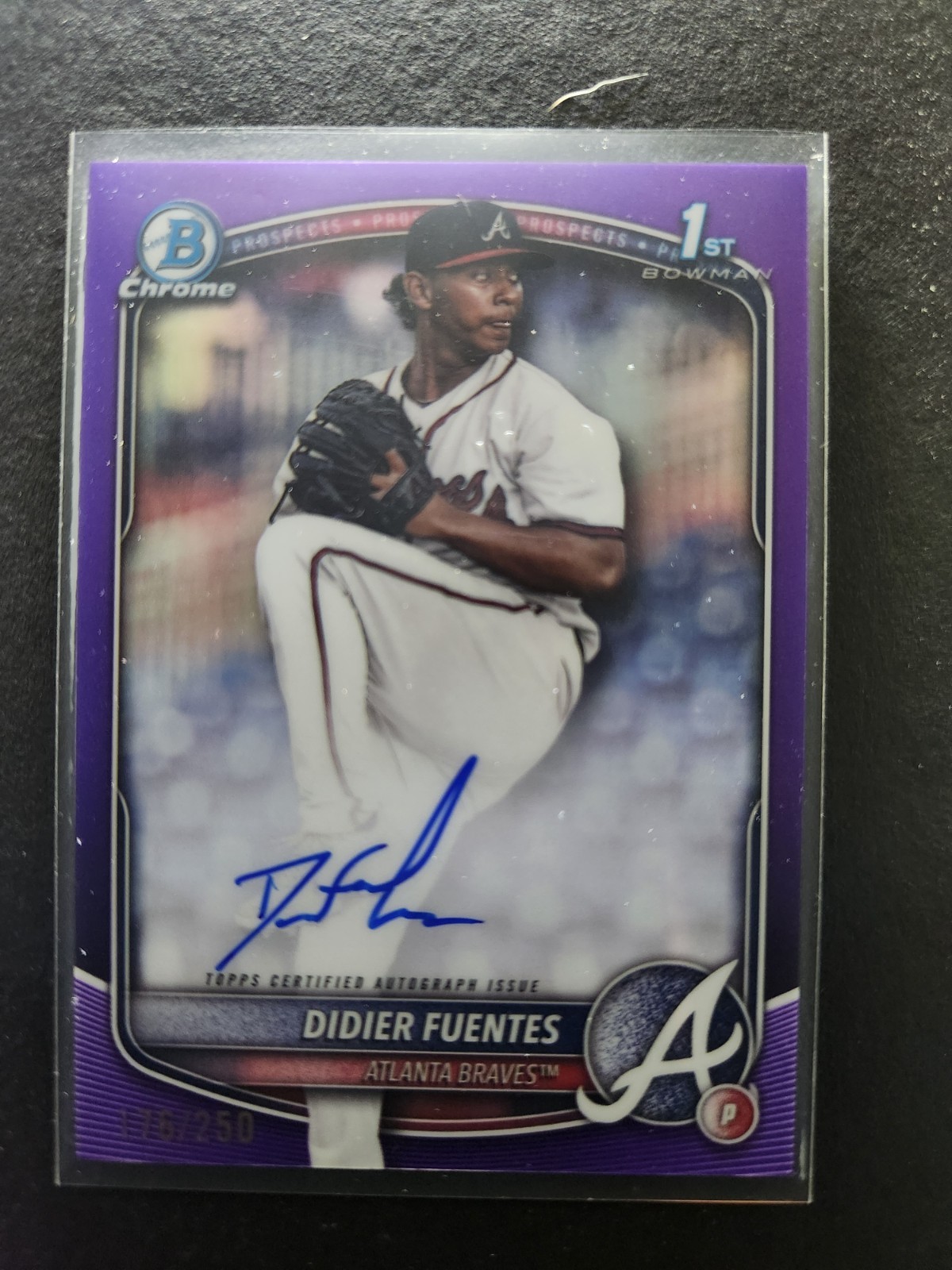 2025 1st Bowman Chrome Didier Fuentes Purple Refractor Auto /250