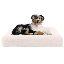 Orthopedic Pet Bed - 33in Medium Dog Bed with Supportive Bolster, Nonslip Bot...
