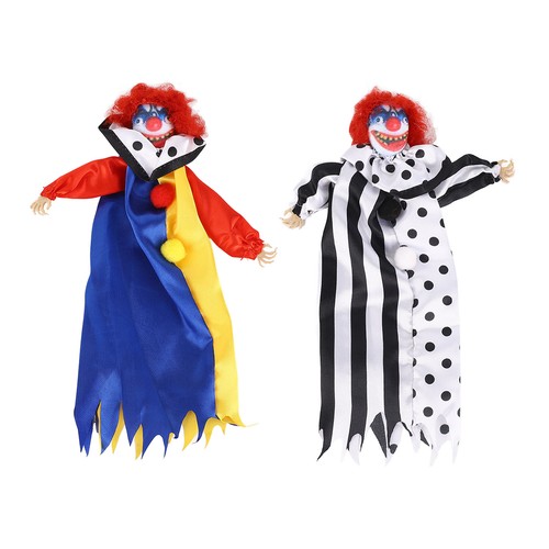 Halloween Clown Doll Spaventoso Eietante Clown Doll Decorazione Appeso Clown Doll - Foto 10 di 28