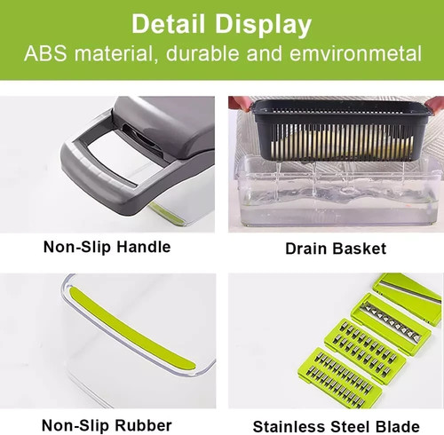 16 in 1 Vegetable Chopper Salad Fruit Mandolin Slicer Food Dicer Cutter Peeler - Picture 6 of 12