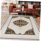  Babil Gold 8x10 Oriental Bordered High Low Textured Traditional Indoor Area 