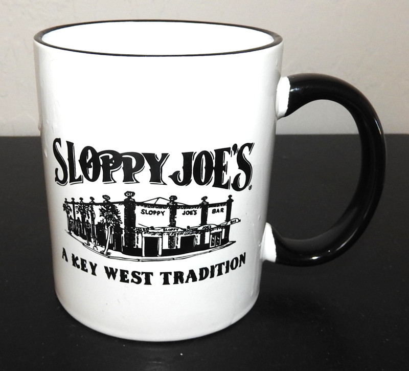 RARE Sloppy Joe's Key West Florida Ceramic Coffee Mug 2 sided Building Graphics