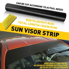 Sun Strip Visor Premium Vinyl Decal 60"x10" Windshield Banner Cast Matte Black S