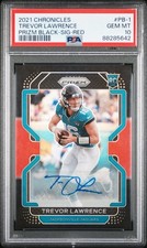 2021 Panini Chronicles Trevor Lawrence Prizm Black/Red Auto /99 PSA 10 POP 2