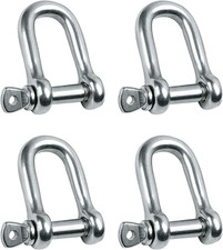 2/4 Pcs D Ring Anchor Shackles, Stainless Steel Clevis Shackle, Marine Snap Hook