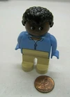 Lego Duplo African American Man Dad Father Blue Shirt 2.5" Figure Vintage