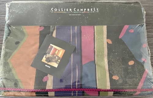 New Collier Campbell Twin Flat Sheet Vintage Multi Color 66 x 96 - Free Shipping - Picture 1 of 3