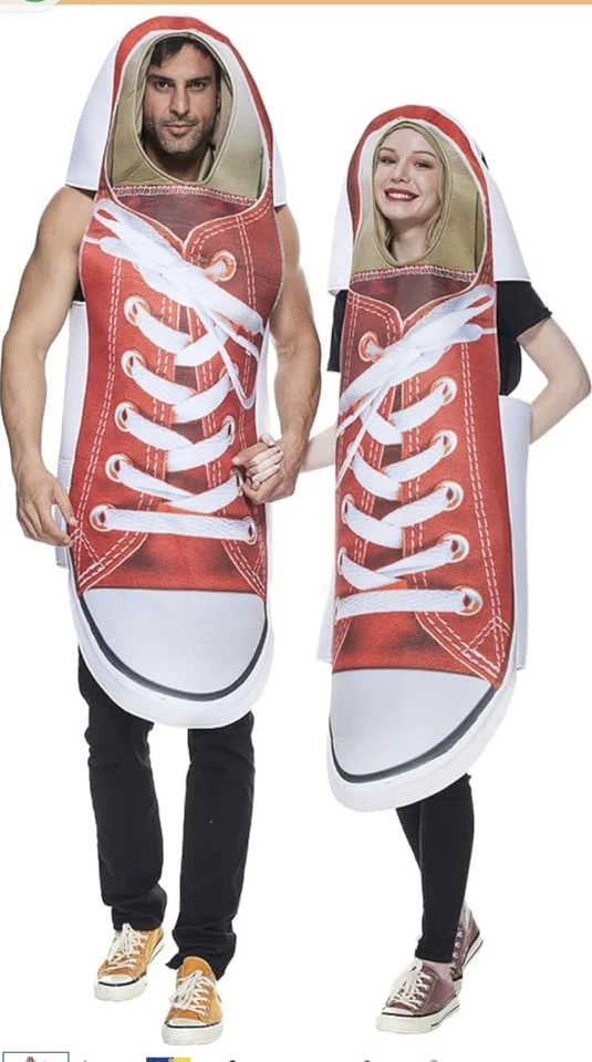 Tigerdoe Divertido Pareja Tenis 2 Piezas Túnicas Disfraz de Halloween para Adulto Lona Roja Foto 4 de 4