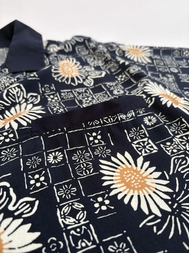 Percival Men’s Shirt SS Open Resort Collar Size Large Navy Casual Holiday New - Picture 4 of 6