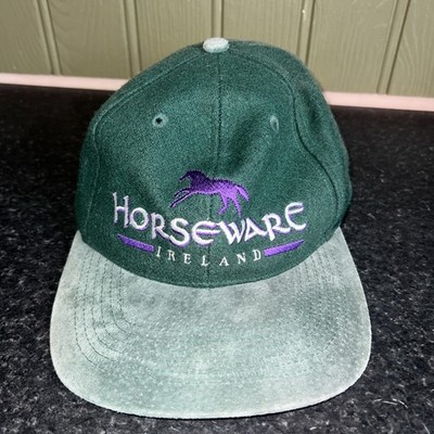 Vintage RAMBO Horseware Ireland Wool & Leather Green Baseball Cap Memorabilia