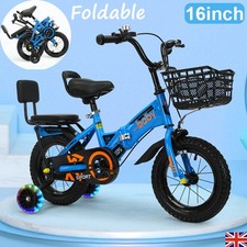 16inch Kids Bike Bicycle Children Boys Foldable Cycle Removable Stabiliser UK