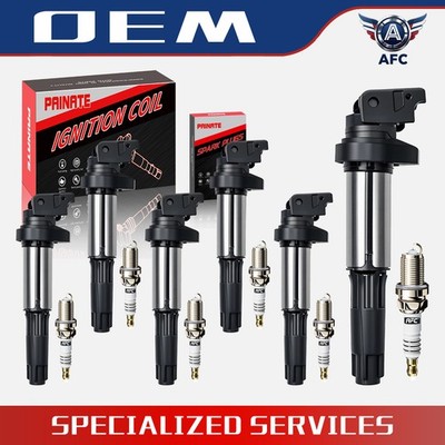 UF515 UF522 6X Ignition Coil + 6 Spark Plug For BMW 325i 328i 330i 530i X3 X5 X6