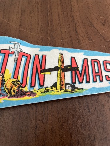 Pennant vintage Boston Massachusetts souvenir bandiera Paul Revere 12”x3” - Foto 4 di 7