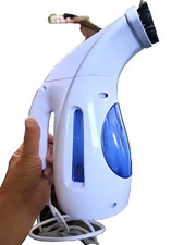 PORTABLE HANDHELD GARMENT STEAMER HL7 700W WHITE BLUE TRAVEL CLOTHES WRINKLE