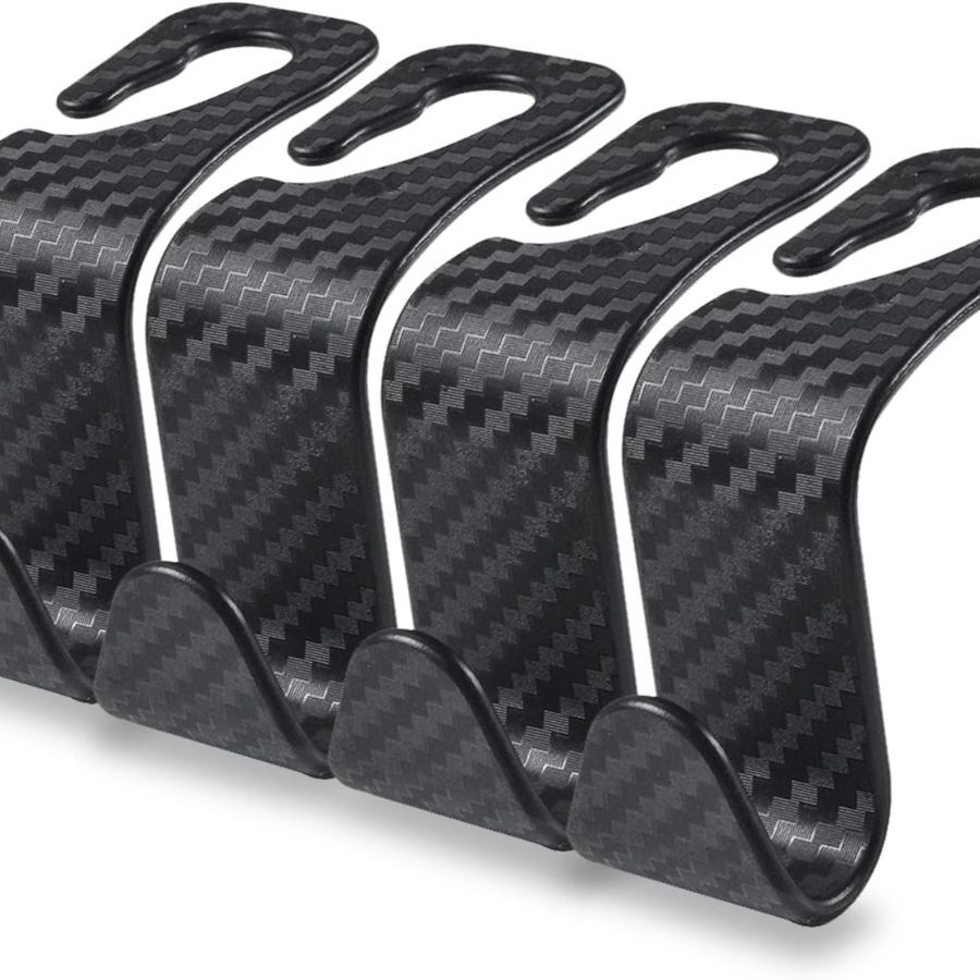 4-Pack Car Seat Headrest Hooks for Storage & Organization
