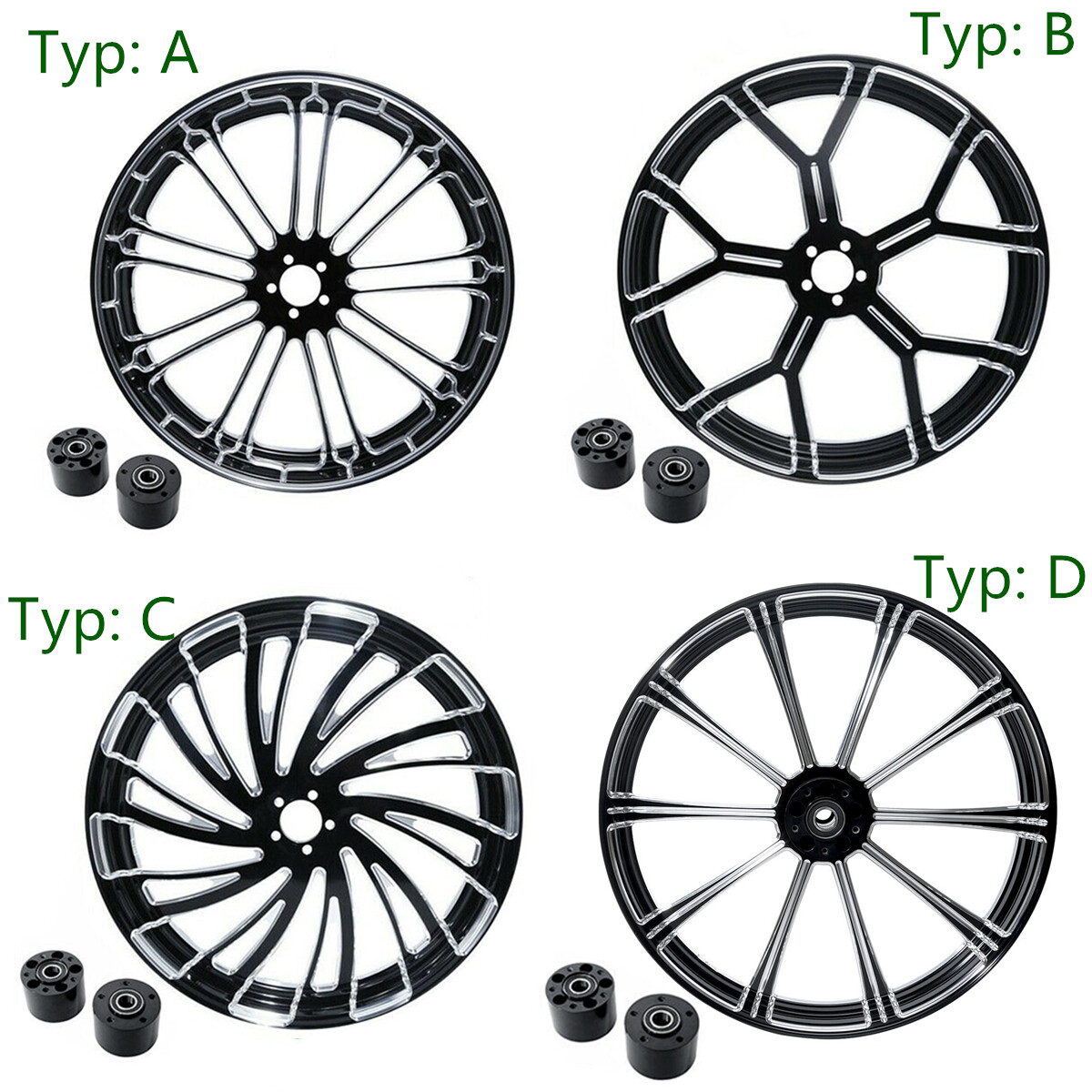 18''/21''/23''/26'' Vorne Rad Felge Wheel Hub Dual Disc Für Harley