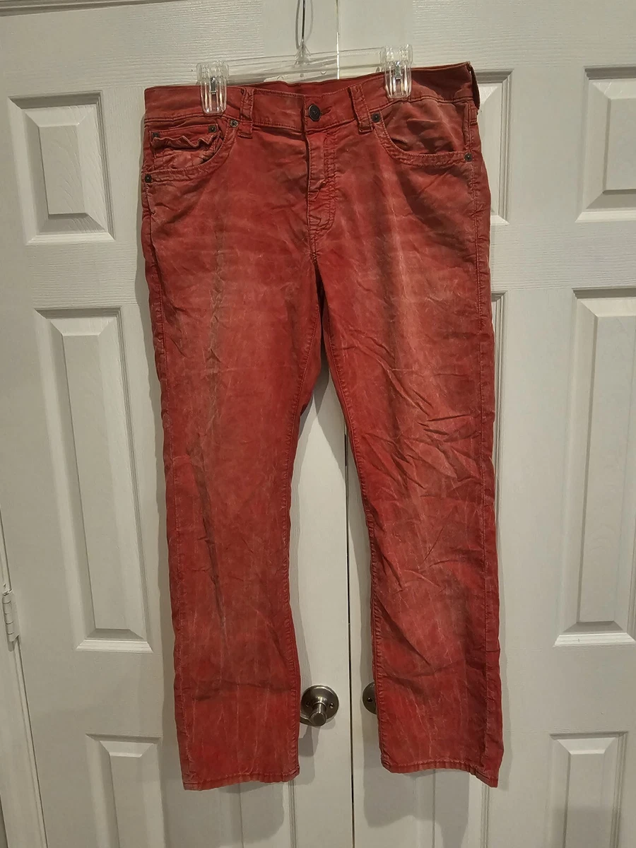 True Religion Ricky Corduroy Relaxed Straight Pants Men s 36 32 Red