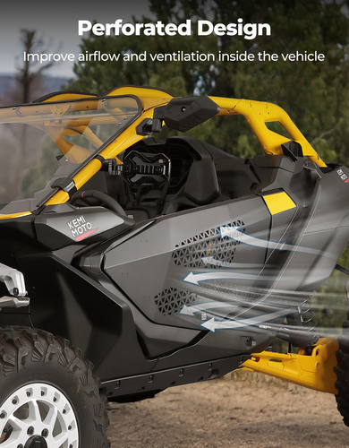 KEMIMOTO UTV Aluminum Half Door Panels Without Frame For Can-Am Maverick R 2024+ - Picture 5 of 9