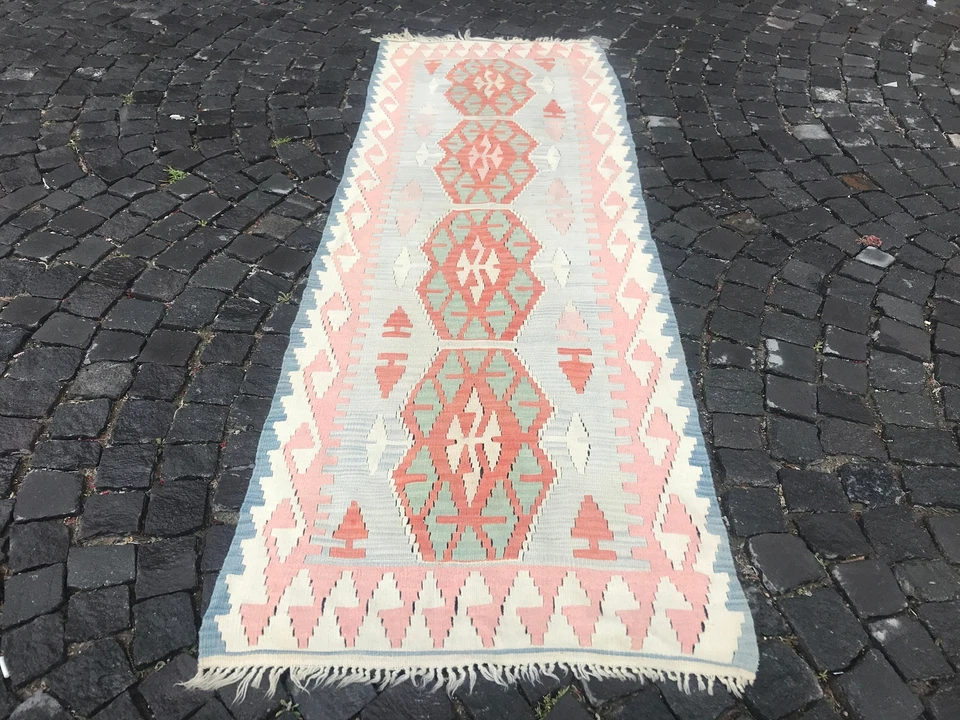 Alfombra antigua turca alfombra bohemia alfombra Oushak alfombra vintage alfombra de lana hecha a mano Foto 3 de 4