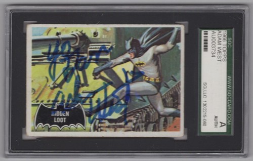 1966 Topps Batman Adam West autógrafo auténtico automático TV SGC #55 - Imagen 1 de 2