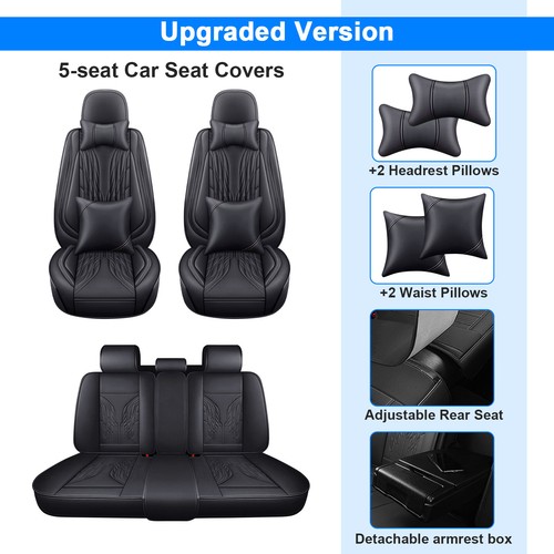 For Honda Accord Car Seat Cover Front Rear Full Set Waterproof Seat Protector - Foto 15 di 18