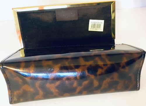 TORY BURCH Leopard Animal Tortoise Print Sunglass Eyeglass Or Makeup Case EUC - Picture 8 of 11