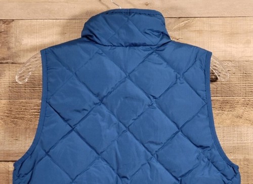 J CREW Excursion Puffer Down Quilted Vest XS Blue full zip snap pockets Markle - Picture 5 of 12