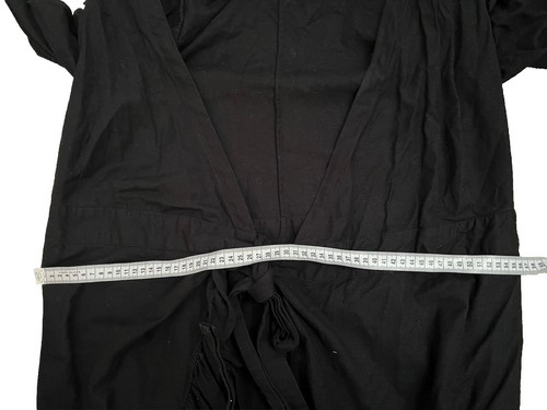 Seed Heritage Black Relaxed Ruffle Linen Wrap Summer Dress-Cute-Comfy-Size 14 - Picture 16 of 17