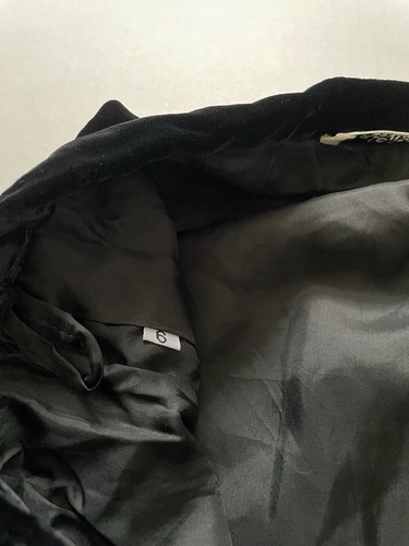 Valentino Boutique Skirt Womens 6 Black Velvet Midi Pencil Lined Italy - Picture 6 of 7