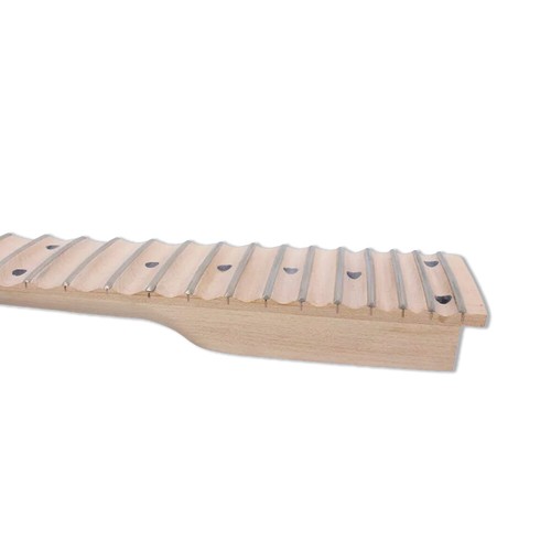 Mástil de guitarra festoneado 24 trastes 25,5 pulgadas diapasón de arce incrustación de puntos tuerca de bloqueo - Imagen 3 de 4
