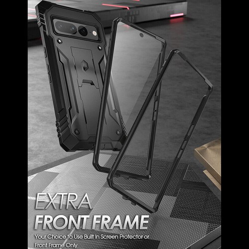 Case For Google Pixel 7 Pro 5G Dual Layer Shockproof Stand Phone Cover Black - Picture 5 of 7