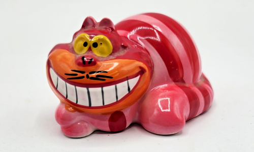 Disney Cheshire Cat Alice in Wonderland Japan Vintage Small Figurine Pink Stripe - Foto 1 di 6