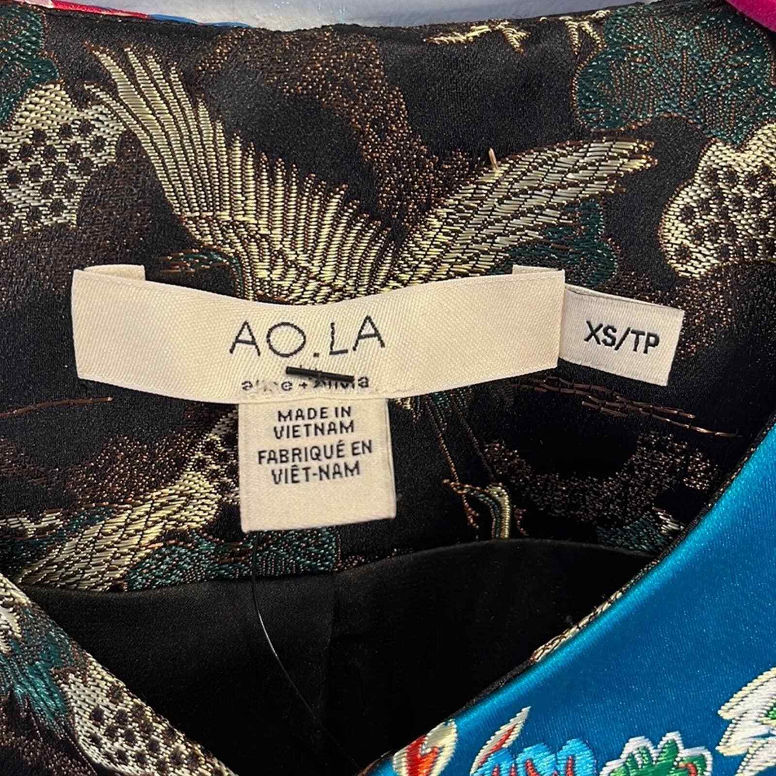 Alice + Olivia Logan Patchwork Collarless Coat XS - image 4