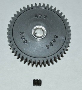 1960-039-s-Cox-Coxaloy-47-Tooth-3826-SPUR-Gear-w-screw-48-pitch-1-8-034-axle-Slot-Car