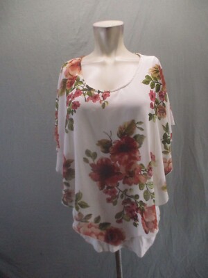 Love Delirious Size XL Womens Floral Short Sleeve Overlay Maternity Blouse 277