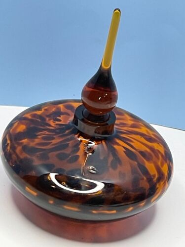 Schildkrötenschale Glas Parfümflasche von Glass Act Studio mit Stopper Art Deco - Bild 2 von 10