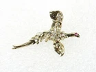 Vintage Costume Jewelry, Silver Tone Flying Bird, Rhinestone Brooch PIN63