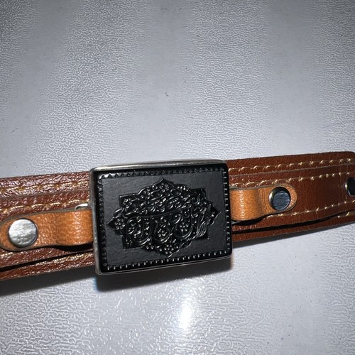 Pulsera CUERO MARRÓN Hombre/Mujer Pulsera GRABADA AQEEQ MARCO PLATEADO - Imagen 15 de 24