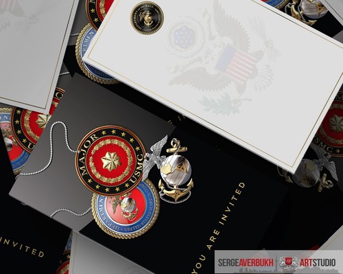 Customizable US Marine Major 5x7 Invitation Template DIGITAL DOWNLOAD - Picture 2 of 3
