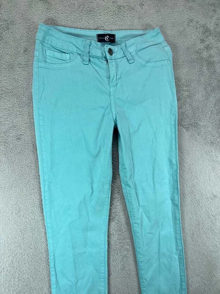 Jeans CELLO CJ para mujer 26x30 juniors 5 jeggings pantalones de mezclilla ajustados azules tiro bajo Foto 3 de 4