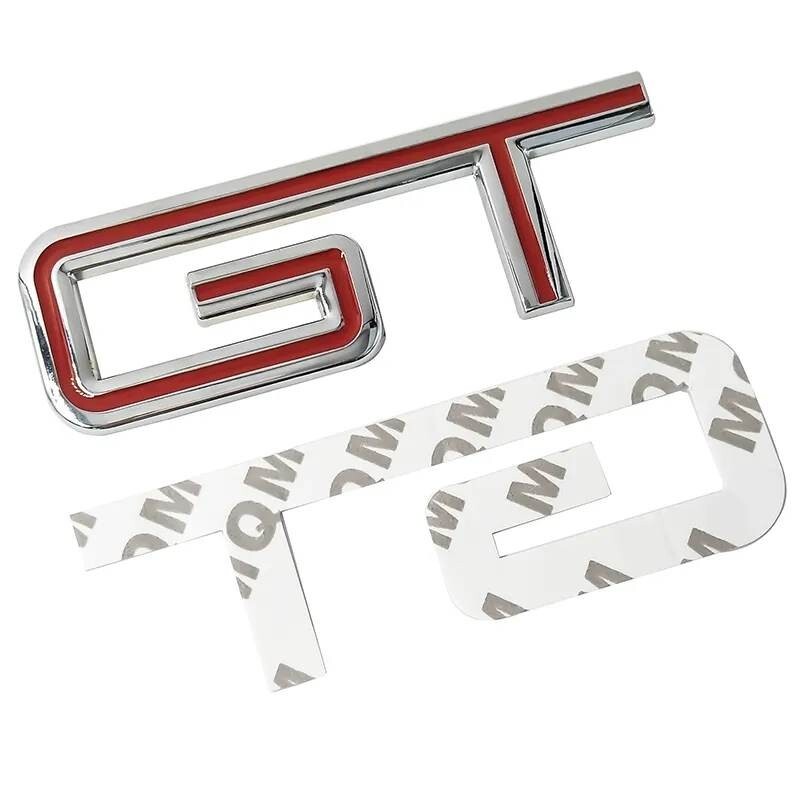Universal 3D Chrom Metall GT Auto Aufkleber GT Emblem Logo Schriftzug Schwarz