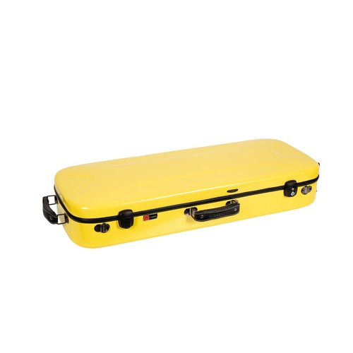 Crossrock Fiberglass Oblong Case fits F-Style Mandolin,TSA Lock-Yellow - Picture 3 of 6