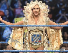 CHARLOTTE FLAIR SIGNED AUTOGRAPH WWE 11x14 PHOTO BAS BECKETT THE QUEEN WOOOOO