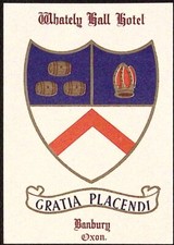 Whatley Hall Hotel Gratia Palcendi Banburi Oxon UK Vintage Luggage Label