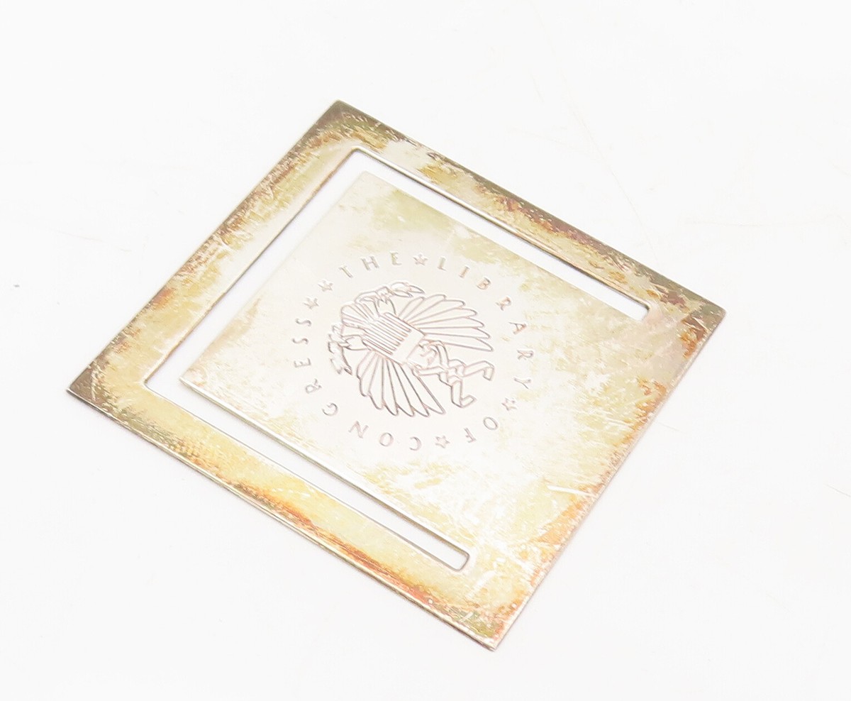 TIFFANY 925 Silver Vintage Square Library of Congress Logo TIFFANY 925 Silver Vintage Square Library of Congress Logo