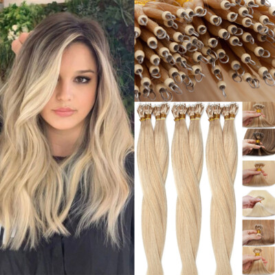 Ombre NANO RING 100% Remy Human Hair Extensions Micro Loop Nano Beads Highlight